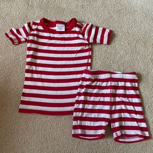 Hanna Andersson Striped Red & White Short Pajamas 120(6-7)